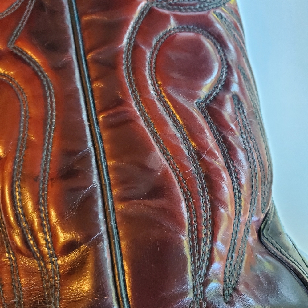 TEXAS WESTERN COWBOY BOOTS BROWN USA SIZE 9EE M-70 - Picture 12 of 16